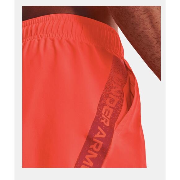 NWT Under Armour Men's Neon Orange Loose Fit Woven Graphic Shorts Small - Picture 11 of 14